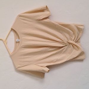 Lululemon knot twist front T-shirt, tan color, size 4